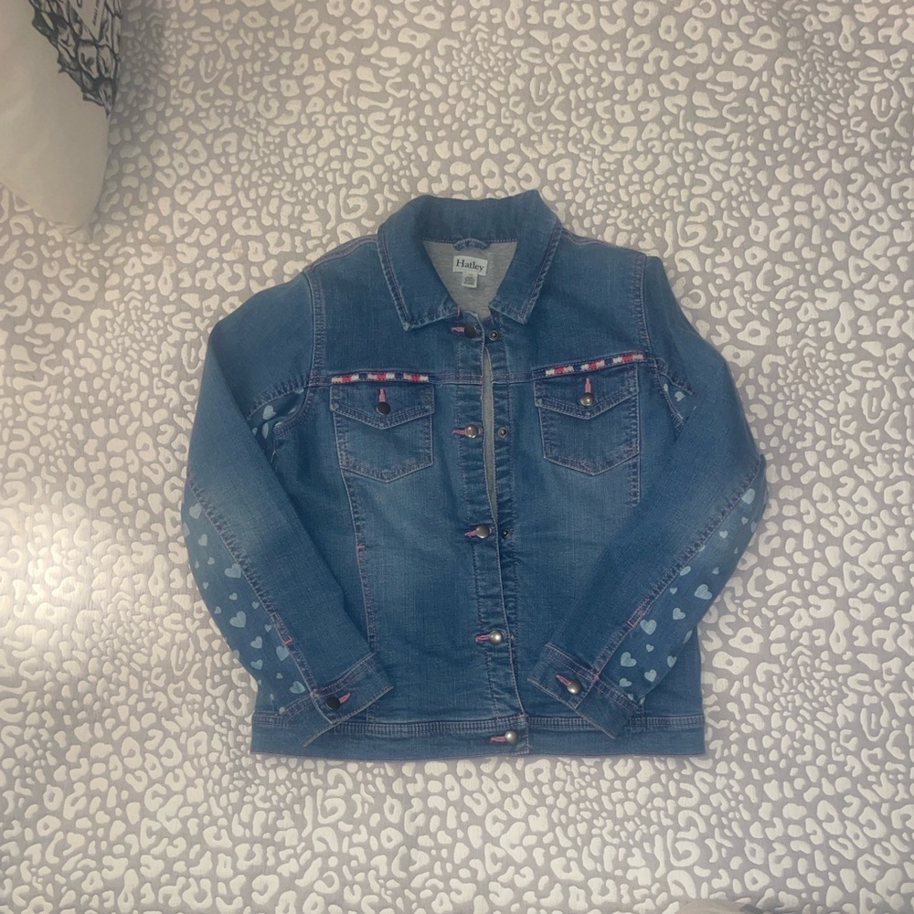 Hatley Blue Denim Kids Jacket with Heart Details